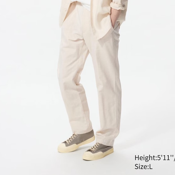 Uniqlo Cream Chinos Lightweight Minimalist Design - Picture 1 of 9
